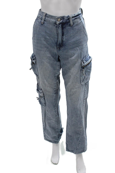 Pistola Womens Straight Wide Leg High Rise Blue Jeans Size 26