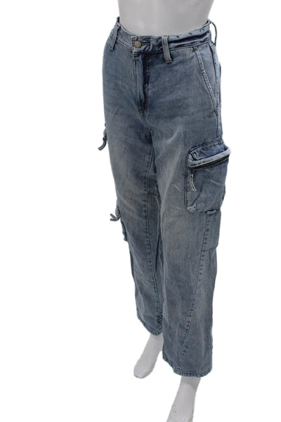 Pistola Womens Straight Wide Leg High Rise Blue Jeans Size 26