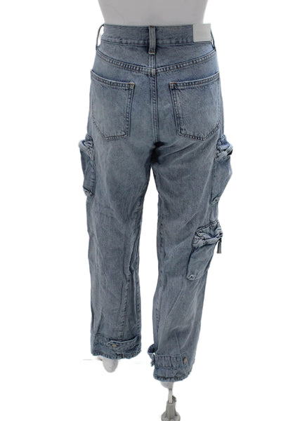 Pistola Womens Straight Wide Leg High Rise Blue Jeans Size 26