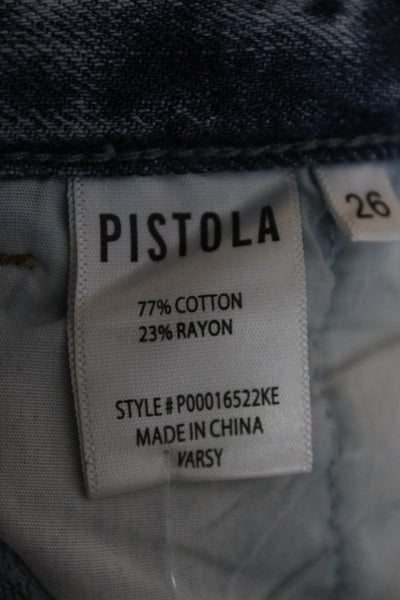 Pistola Womens Straight Wide Leg High Rise Blue Jeans Size 26