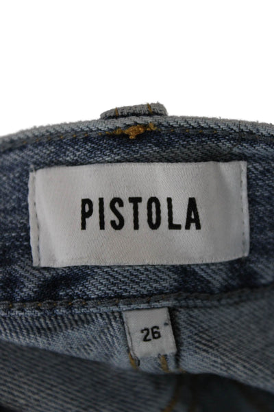 Pistola Womens Straight Wide Leg High Rise Blue Jeans Size 26