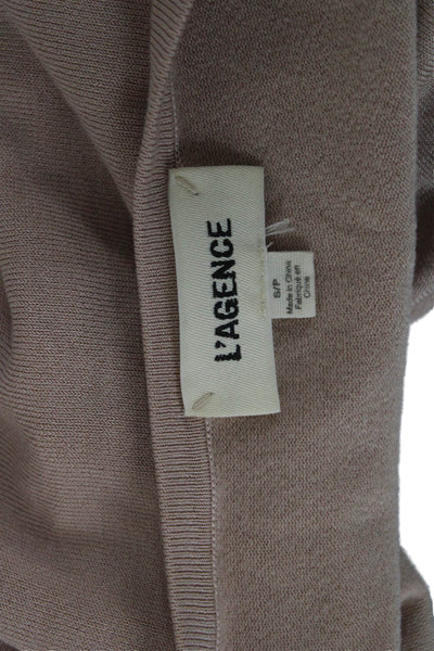 L'Agence Womens Beige Rayon Blend Round Neck 3/4 Sleeve Sweater Petite Size S