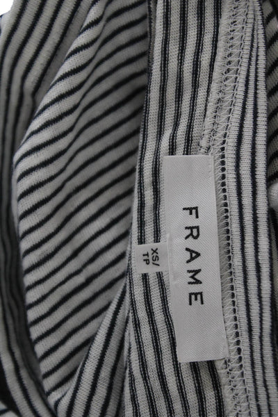 Frame Women Striped Organic Linen Tank Sleeveless Crew Neck Drawstring Size XS