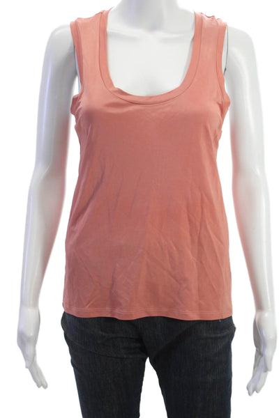 Allsaints Womens Pink Organic Linen Basic Tank Round Neck Size 2