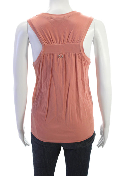 Allsaints Womens Pink Organic Linen Basic Tank Round Neck Size 2