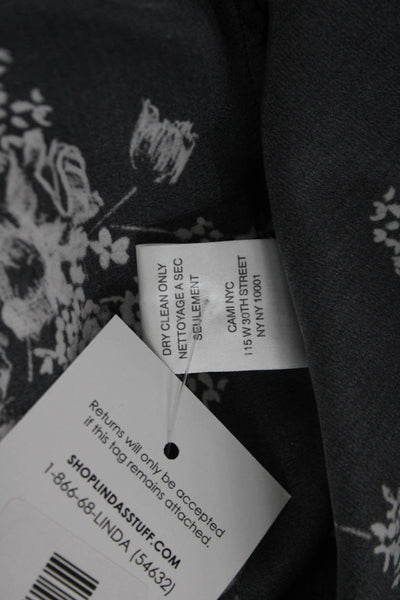 Cami NYC Women Silk Floral V-Neck Camisole Black Size S