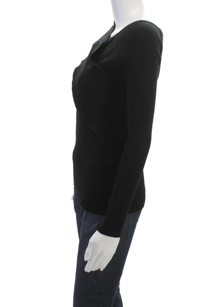 Design History Womens Black Pullover Sweater Long Sleeve Solid Size S