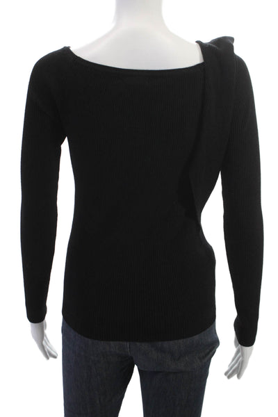 Design History Womens Black Pullover Sweater Long Sleeve Solid Size S