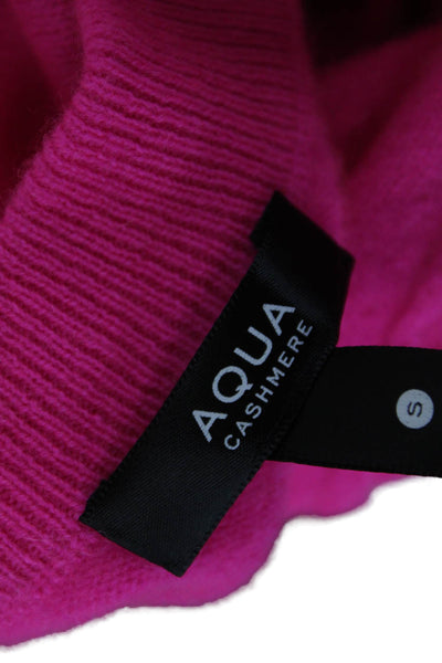 Aqua Cashmere Women Pink V-Neck 100% Cashmere Pullover Long Sleeve Size S
