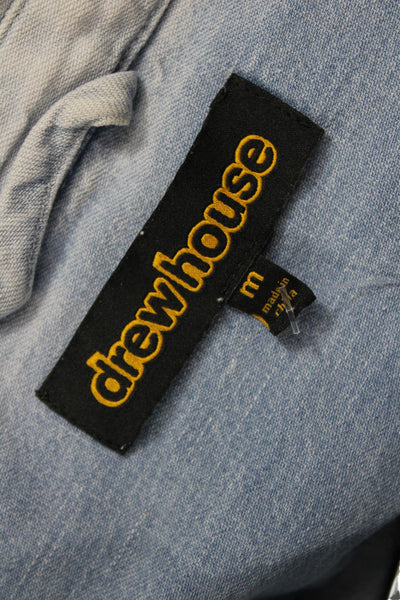 Drew House Womens Light Blue Cotton Collared Button-Up Long Sleeve 90s Size M