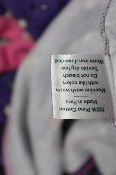 Sparkella x Roller Rabbit Girls Geometric Long Sleeve Pajama Top Purple Size 6