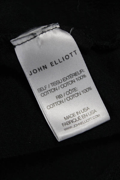John Elliott Women Cropped Basic T-Shirt Black Cotton Short Sleeve Size 1