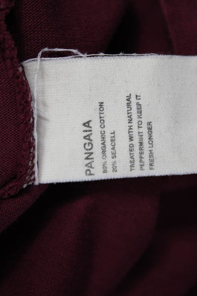 Pangaia Womens Cropped T-Shirt Red Long Sleeve Crew Neck Organic Cotton Size S