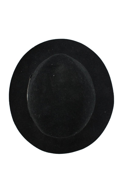Janessa Leone Womens Wool Wide Brim Fedora Hat Black One Size