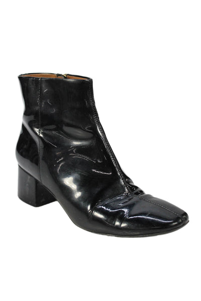 & Other Stories Womens Patent Leather Zip Up Ankle Boots Black Size 7