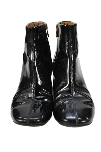 & Other Stories Womens Patent Leather Zip Up Ankle Boots Black Size 7