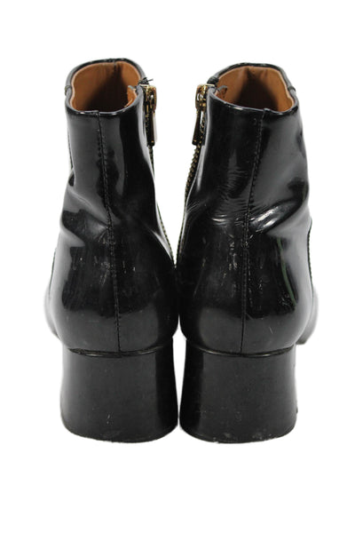 & Other Stories Womens Patent Leather Zip Up Ankle Boots Black Size 7