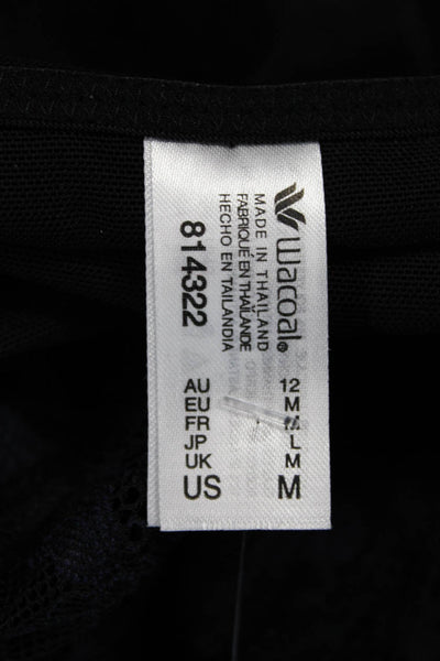 Wacoal Womens Lace Detail Sleeveless Night Gown Black Blue Size Medium