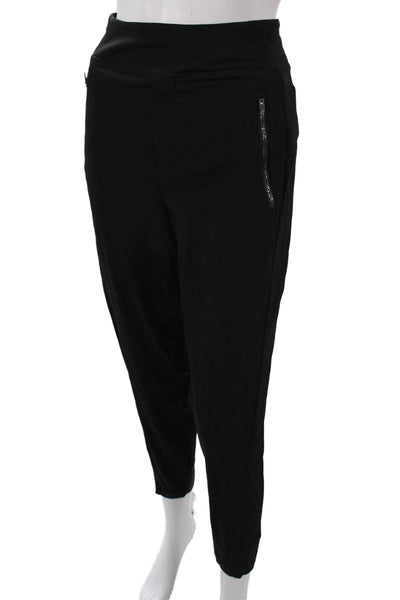 Athleta Women Black Jogger Pants Zip Nylon Spandex Size 6