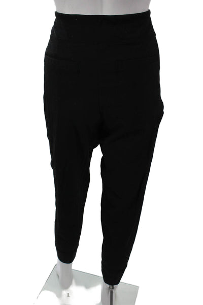 Athleta Women Black Jogger Pants Zip Nylon Spandex Size 6