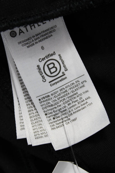 Athleta Women Black Jogger Pants Zip Nylon Spandex Size 6