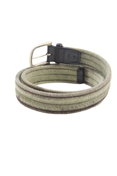 Orciani Womens Woven Frame Buckle Belt Beige SIze 9 cm