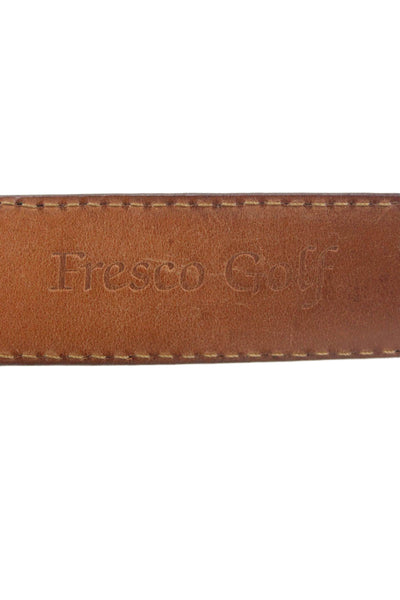 Fresco Golf Mens Leather Frame Buckle Belt Brown Size S