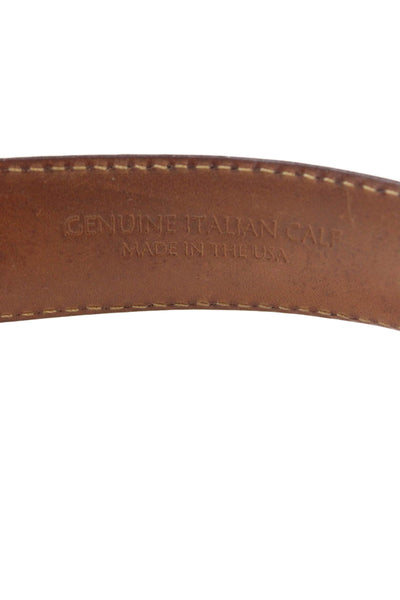 Fresco Golf Mens Leather Frame Buckle Belt Brown Size S