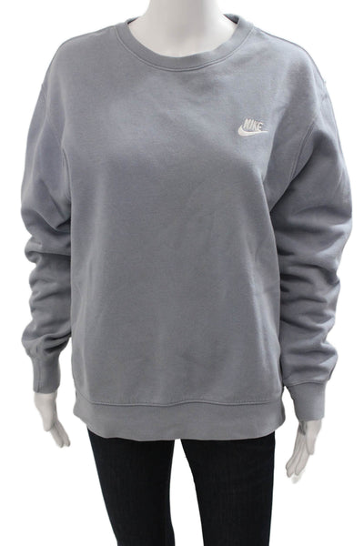 Nike Womens Pullover Sweatshirt Gray Long Sleeve Crew Neck Size M