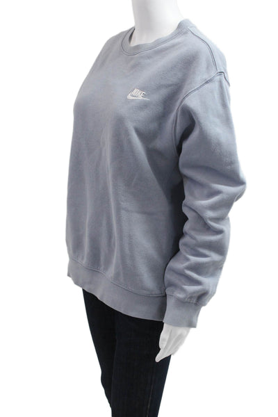 Nike Womens Pullover Sweatshirt Gray Long Sleeve Crew Neck Size M