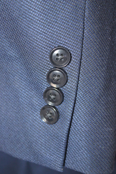 Calvin Klein Mens Dark Blue Solid Collared Button Blazer Size 40