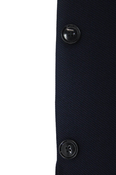 Calvin Klein Mens Dark Blue Solid Collared Button Blazer Size 40
