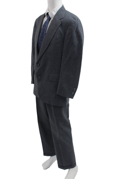 Hart Schaffner Marx Mens Dark Gray Check Wool Blend 2 Piece Suit Size 42