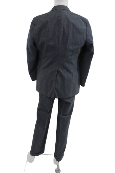 Hart Schaffner Marx Mens Dark Gray Check Wool Blend 2 Piece Suit Size 42