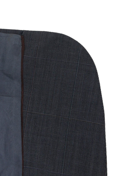 Hart Schaffner Marx Mens Dark Gray Check Wool Blend 2 Piece Suit Size 42