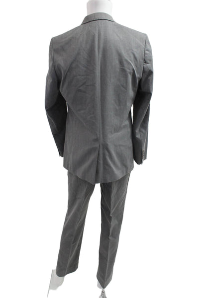 Zara Man Mens 2 Piece Herringbone Suit Gray Button Jacket Pants Size 40