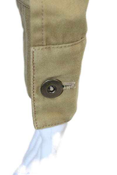 Rosie Assoulin Women Military Jacket Tan Cotton Button Size S