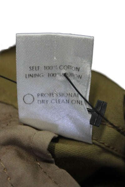 Rosie Assoulin Women Military Jacket Tan Cotton Button Size S