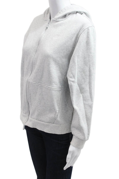 Nike Womens Full-Zip Hoodie Gray Long Sleeve Cotton Polyester Size XL
