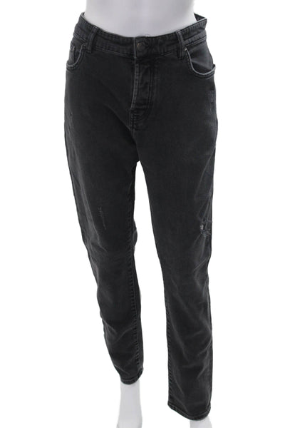 Kith Women Mom Straight Black Mid-Rise Jeans Size 34