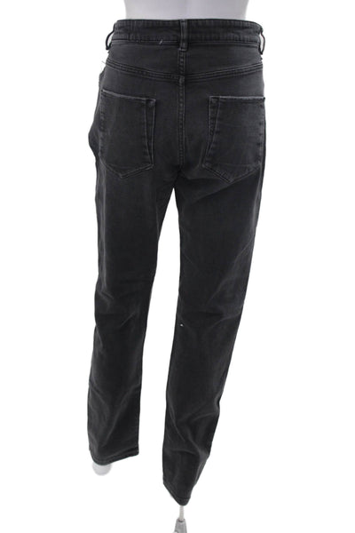 Kith Women Mom Straight Black Mid-Rise Jeans Size 34