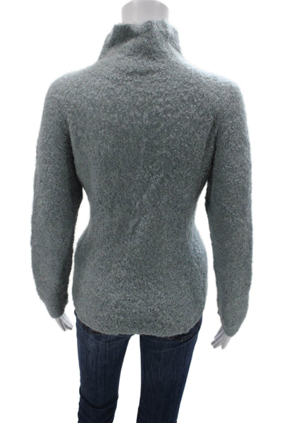 Poetry Women Pullover Sweater Gray Mock Neck Alpaca Blend Long Sleeve Size 2