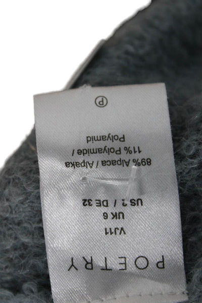 Poetry Women Pullover Sweater Gray Mock Neck Alpaca Blend Long Sleeve Size 2