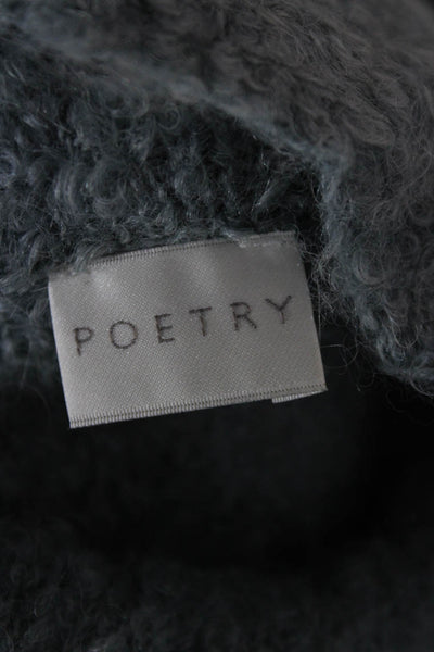 Poetry Women Pullover Sweater Gray Mock Neck Alpaca Blend Long Sleeve Size 2