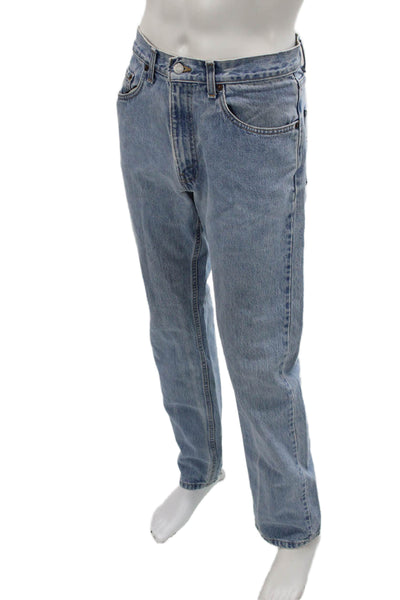 Levis Mens Straight Jeans Light Blue 100% Cotton Button Size 32