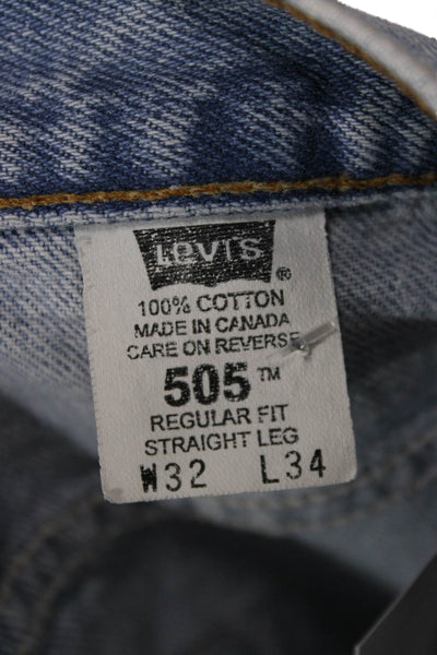 Levis Mens Straight Jeans Light Blue 100% Cotton Button Size 32