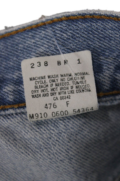 Levis Mens Straight Jeans Light Blue 100% Cotton Button Size 32