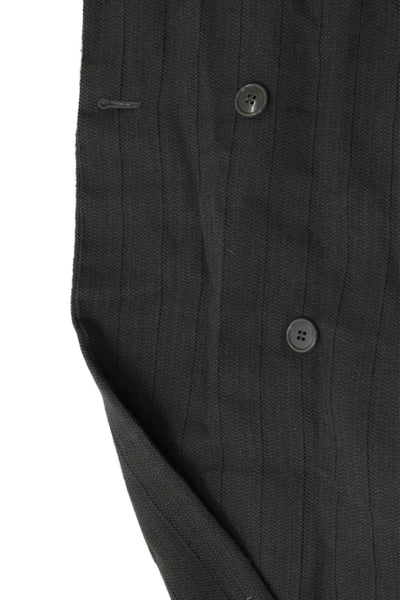 Giorgio Armani Mens Striped Virgin Wool Suit Jacket Button Collared 80s Size 42
