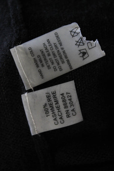 Magaschoni Women Pullover Cashmere Black Long Sleeve Round Neck Designer Size S