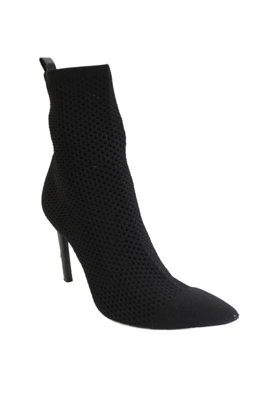 Zara Womens Pointed Toe Pull-On Stiletto Ankle Boots Black Size 7